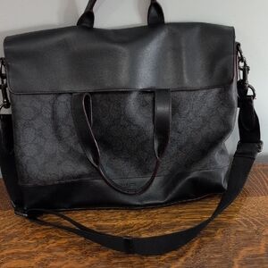 Coach Black and Gray Men's Messenger Bag